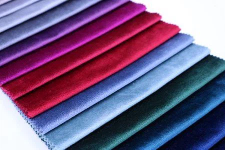 Custom Print Brushed Red Velvet Sofa Upholstery 100 Polyester Waterproof Velour Fabric